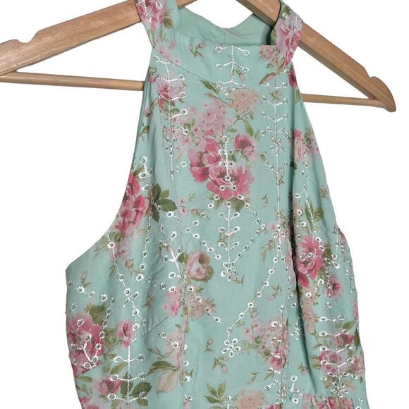 New Women’s Eliza J Floral Halter Mini Tiered Dress Size 2 - Picture 4 of 12
